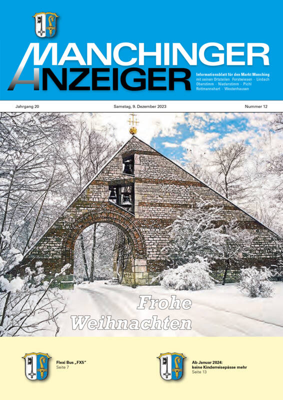 Titelseite Manchinger Anzeiger Dezember 2023