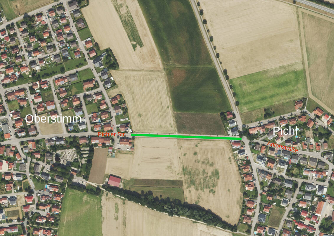 Pichler Straße in Oberstimm während des Barthelmarktes für Verkehr freigegeben