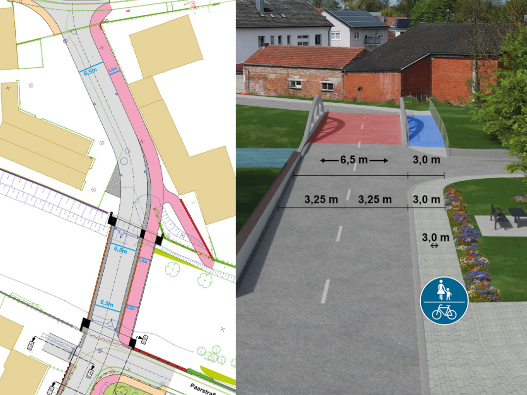 Entwurfsplanung der Anbindung und Visualisierung der 2. Paarbrücke